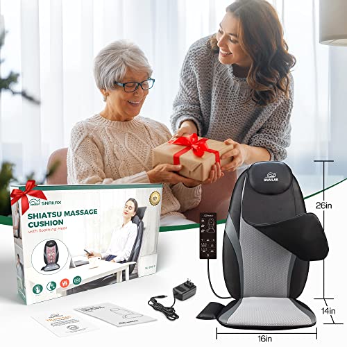 Snailax Back Massager with Soothing Heat, Gifts for Men, Women, Electric Deep Tissue Kneading Full Body Massage Chair for Back Pain, Home, Office Use, App Control