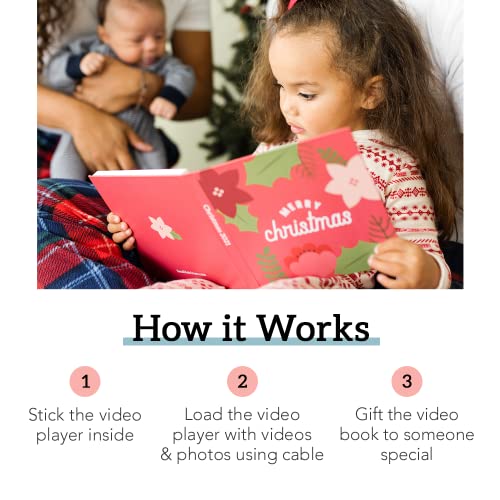 Heirloom Holiday Snow Video Book - Create Your Own Digital Greeting Card Gift with Your Memories - Anniversary, Christmas, Wedding - Plays 10 Minutes of Video and Photos