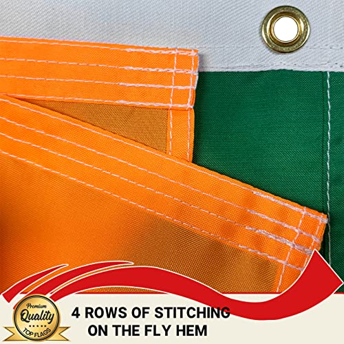 TOPFLAGS Ireland Flag Irish Outdoor Flag 12x18 Sewn Stripes Large Flags Heavy Duty Outdoor Vivid Color Fade-resistant