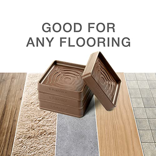 Furniture Cups X-PROTECTOR – 2.5" Caster Cups 8 PCS – Round Furniture Coasters – Ideal Bed Stoppers – Non Skid Furniture Pads with a Perfect Design – Rubber Furniture Pads - Protect Any Flooring!