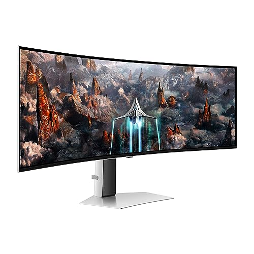 SAMSUNG 49" Odyssey G93SC Series OLED Curved Gaming Monitor, 240Hz, 0.03ms, Dual QHD, DisplayHDR True Black 400, FreeSync Premium Pro, Height Adjustable Stand, LS49CG932SNXZA, 2023