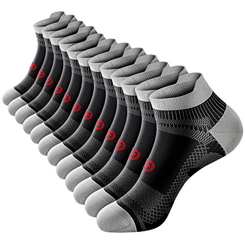 PAPLUS Low Cut Compression Socks for Men and Women, No Show Ankle Running Socks with Arch Support for Plantar Fasciitis, Cyling, Athletic, Flight, Travel, Nurses