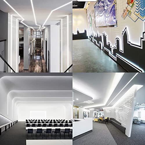 KXZM 24V COB LED Strip Light Cool White 6000K 2400LEDs 16.4ft(5M) CRI 93+ 4500lm Uniform Glow Dotless Flexible IP20 Not Waterproof LED Tape Lights for DIY Bedroom Kitchen Home Decor(No Power Supply)