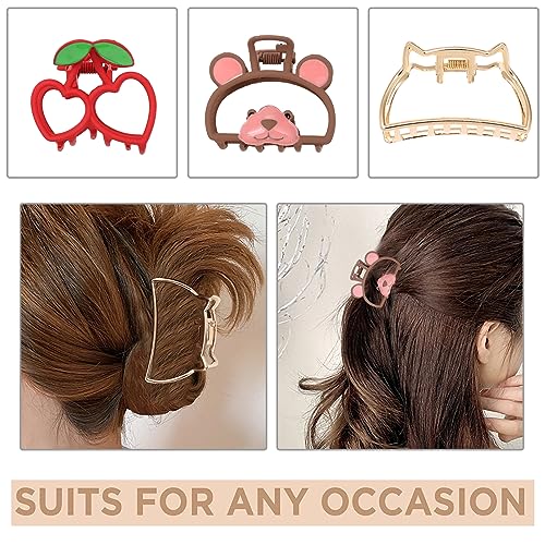 Purggy 3 Pack Butterfly Hair Clips、golden Heart Star Hair Clasps Accessories for Women Girls Adult Hair Claw Clips, Metal Hair Clips for Thick/Thin Hair