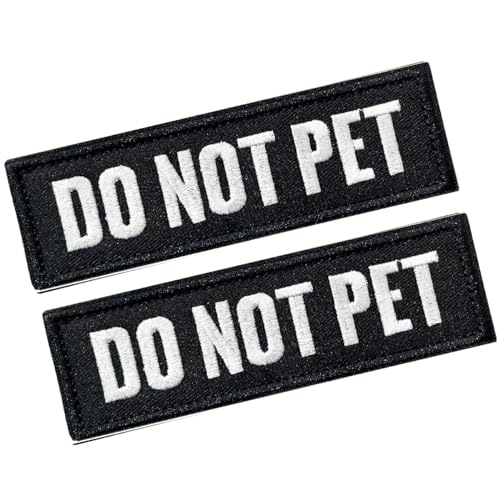 TXSN 12PCS Service Dog Patches Ask to Do Not Pet Patch Vest Removable Tactical Hook and Loop Dog Harness Vest Patch Set