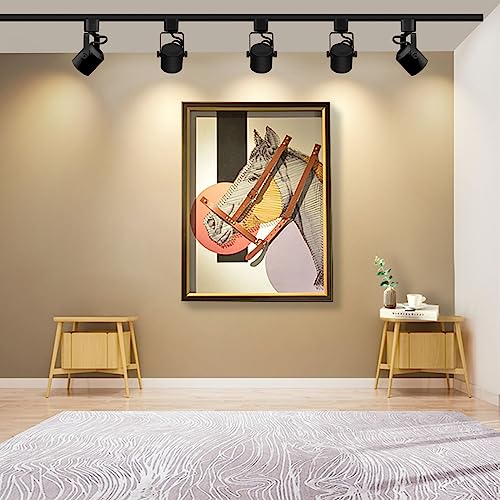 Arcfox H Type LED Track Light Head 9W 3000K Warm White ETL Multi Adjustable Angle 3 Wire Single Circuit Dimmable Track Lighting for Kitchen Dining Room Wall Art Exhibition (6 Pack, Black)