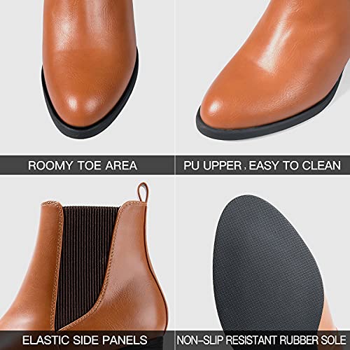 COASIS Women's Chelsea Boots Chunky Block Heel Slip On Ankle Booties with Elastic Sided