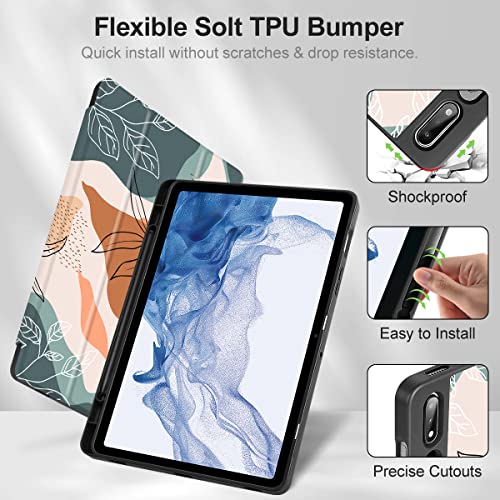 Tuiklol Case for Samsung Galaxy Tab S9 FE (5G) 10.9 inch & Tab S9 11 Inch 2023 Release Built-on S-Pen Holder, Slim Hard Shell Case Smart Trifold Stand Cover Auto Wake/Sleep,Lion