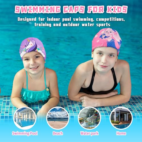 KFFPET Swim Cap for Women, Silicone Adult Swimming Caps for Long Hair and Short Hair, Waterproof Comfy Bathing Cap Swimming Hats for Womens Men