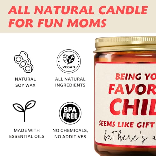 Birthday Candle for Mom or Dad - Favorite Child Candle | Funny Gift for Parents for Mothers Day, Fathers Day, Parents Anniversary | Mom Birthday Gifts Ideas from Daughter, Son, Kids, Children