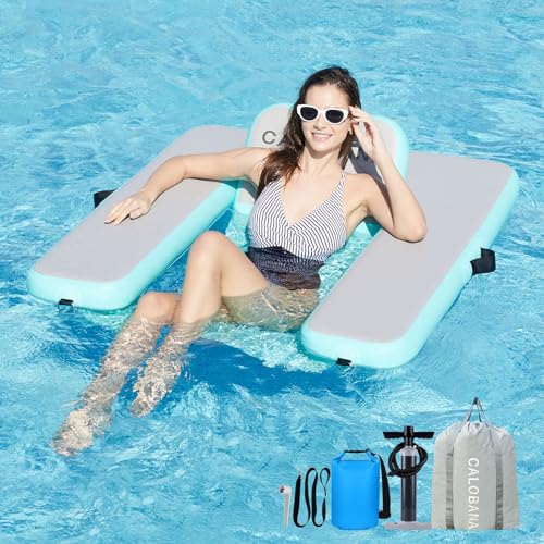 CALOBANA Inflatable Floating Chair Pool Floats Adult Pool Float Chair Pool Lounger Float with Armrest Backrest for Outdoor Beach Swimming Pool Lake and River