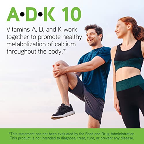 DAVINCI Labs ADK 10 - Helps Support Bone, Heart & Immune Health* - Dietary Supplement with Vitamins A, D3 & K2 (as MK-7) - Vegetarian, Gluten Free & Soy Free - 90 Capsules