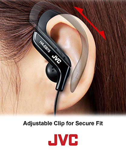 JVC Clip Style Headphone Blue Lightweight and Comfortable Ear Clip. Splash Proof Water Resistant Powerful Sound with Bass Boost HAEB75BA (Pack of 2)