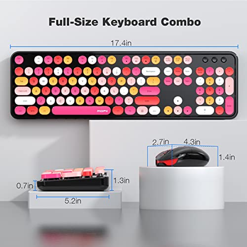 MOFii Wireless Keyboard and Mouse Combo, 2.4G Slim Full-Sized Colorful Keyboard Mouse for PC Desktop Laptops Windows (Purple Colorful)