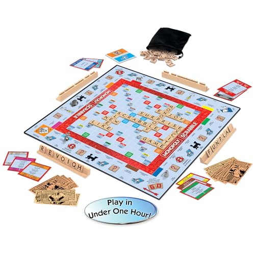 Monopoly Scrabble Game, Play in Under ONE Hour, Score Your Scrabble Word - Move Your Token, by Winning Moves Games USA, Mash-Up of 2 of The World's Greatest Games, 2 to 4 Players Ages 8+ (1250)