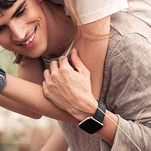 Vancle Leather band Compatible with Samsung Galaxy Watch 5/4 40mm 44mm/Watch 5 Pro 45mm/Galaxy Watch 4 Classic 42mm 46mm Women Men, Leather Strap Replacement for Samsung Galaxy Watch 4/5