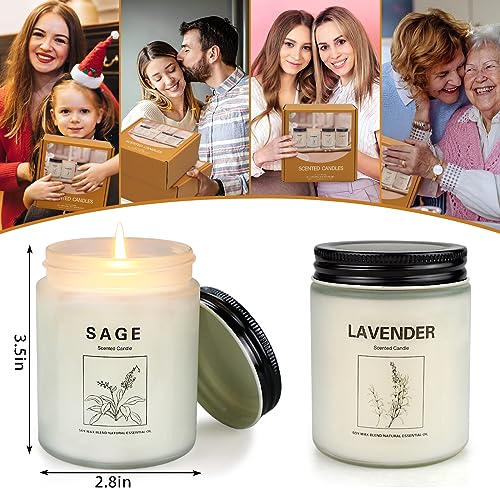 4 Pack Candles for Home Scented, Lavender Candles Gifts Set for Women, 28 oz Aromatherapy Apples Cinnamon Scented Candles for Home 200 Hour Long Lasting Soy Candle Mothers Day Gifts for Mom