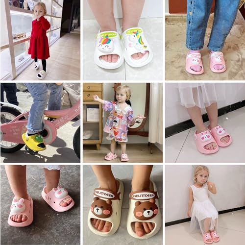 techcity Toddler Little Kids Slide Sandals Cute Summer Shower Beach Pool Slippers Thick Sole Slip On Sandals Water Shoes with Backstrap Boys Girls Clogs