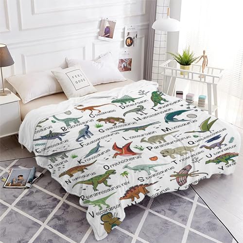 Just A Girl Who Loves Dinosaurs4 Blanket for Teen Cute Dinosaur Throw Blanket Gifts for Girls Boys Soft Throws Blankets All Seasons 50×60 Inches for Bed Office