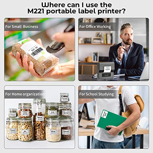 Goknu M221 Label Maker-Flagship’s Advanced 3Inch Bluetooth Thermal Label Printer, Print Clearer & Sharper, for Address, Barcode, Ingredient,Crafts, Label Printer for Small Business, for Phone & PC