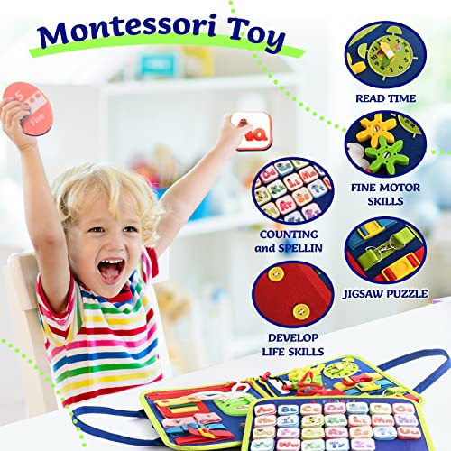 TenFans Space World Montessori Toys, Educational Learning Toys, Busy Board for Toddlers 1-4 Year Old, Sensory Toy, Baby Dress Toys, Activity Board for Montessori Activities