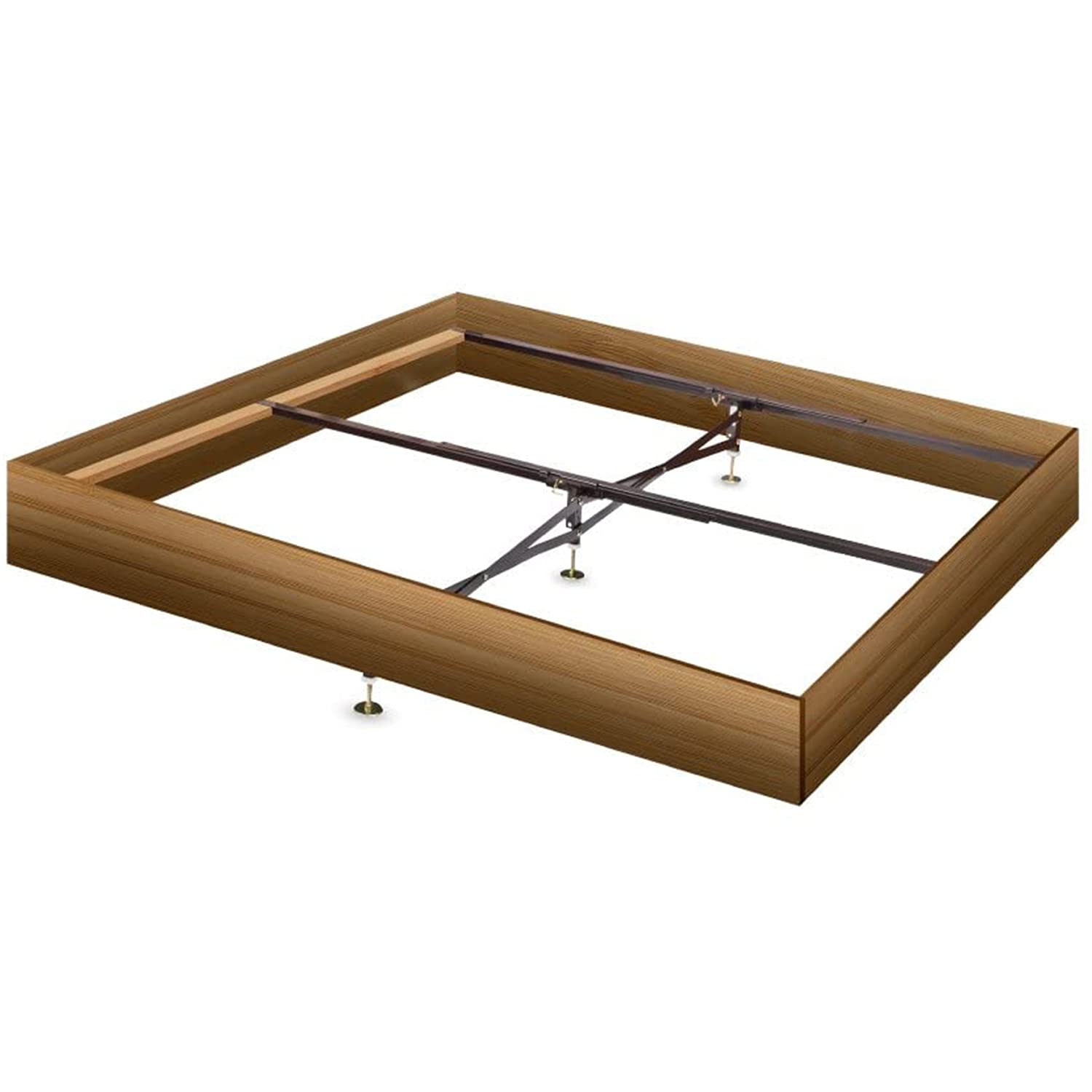 Glideaway X-Support Bed Frame Support System, GS-3 XS Model - 3 Cross Rails and 3 Legs - Strong Center Support Base for Full, Queen and King Mattress, Box Springs, and Bed Foundations