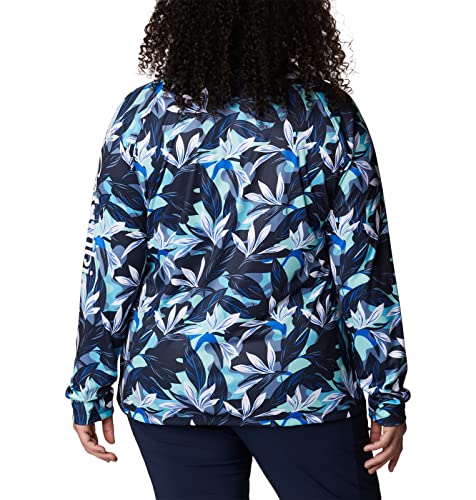 Columbia Women's Super Tidal Tee Long Sleeve, New Mint Gradient Scalefade, XX-Large