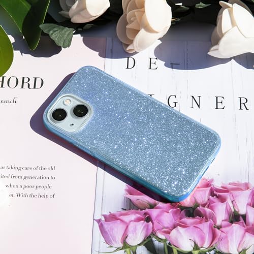 MATEPROX Compatible with iPhone 15 Case Bling Sparkle Cute Girls Women Protective Cases Cover for iPhone 15 6.1" 2023-Blue