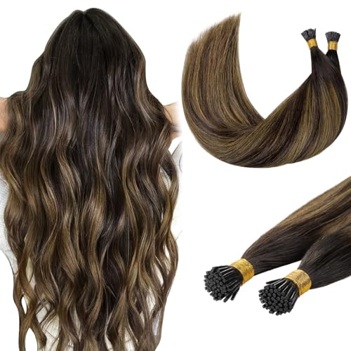 DOORES U Tip Extensions for Women, 14 Inch 50g/50s, Dark Brown Short Hair Extensions Real Human Hair Invisible Natural Hot Fusion Hair Extensions