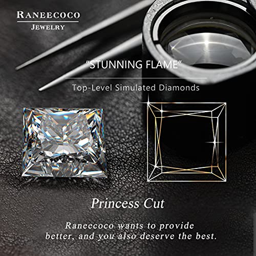 "STUNNING FLAME" 18K Gold Plated Sterling Silver Princess Cut Cubic Zirconia Stud Earrings for men women(w-4)