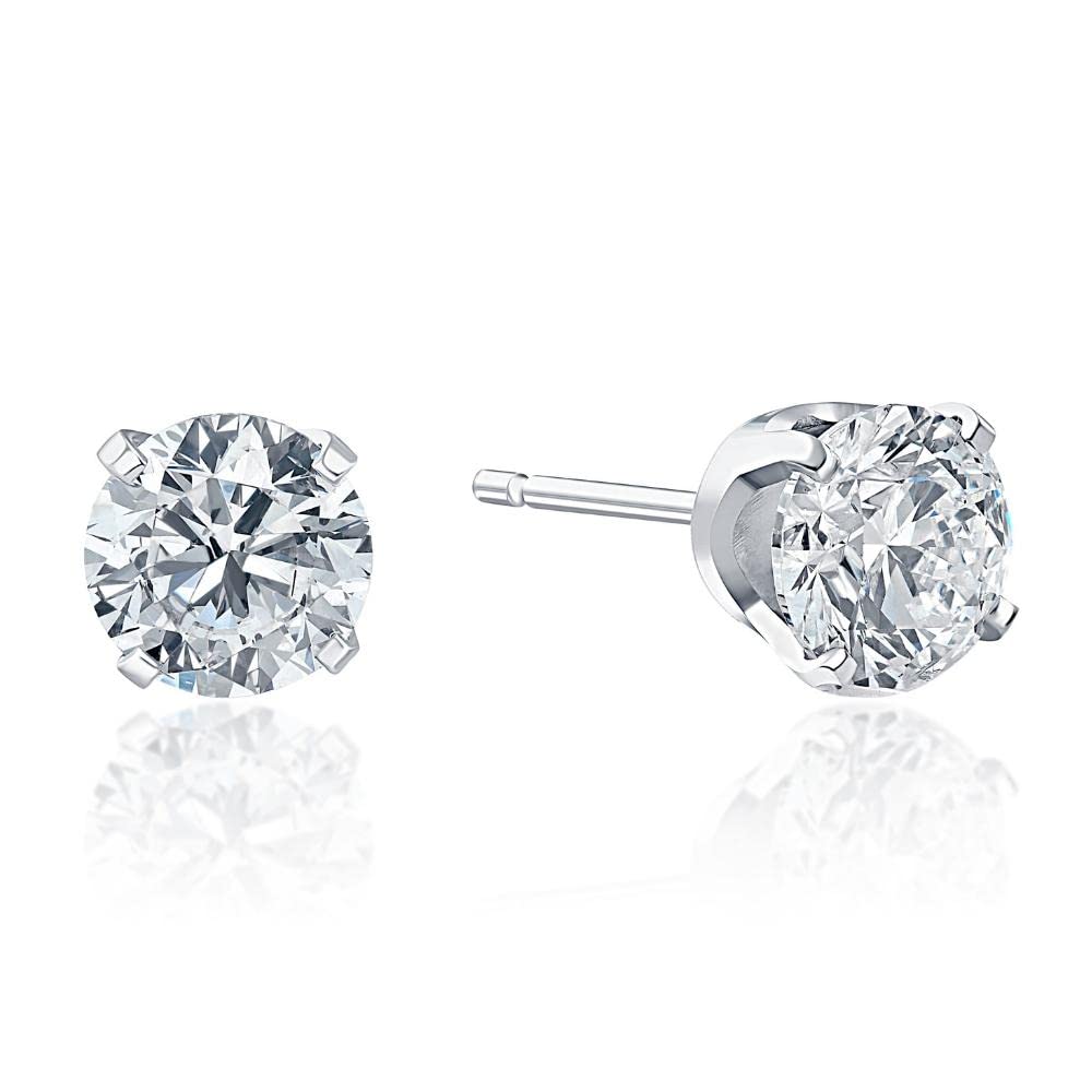 P3 POMPEII3 1 Carat (ctw) Diamond Studs in 14k White Gold Lab Grown