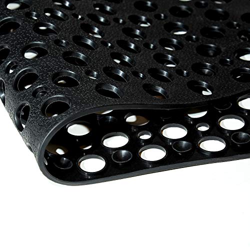 Mantto Nonslip Bath Tub Shower Mat with Suction Cups, Extra Soft TPE Bath Mat for Kids, Bathtub Bathroom Mats, Machine Washable, Smooth/Non-Textured Tubs Only, 35L x 16W Inch(White)