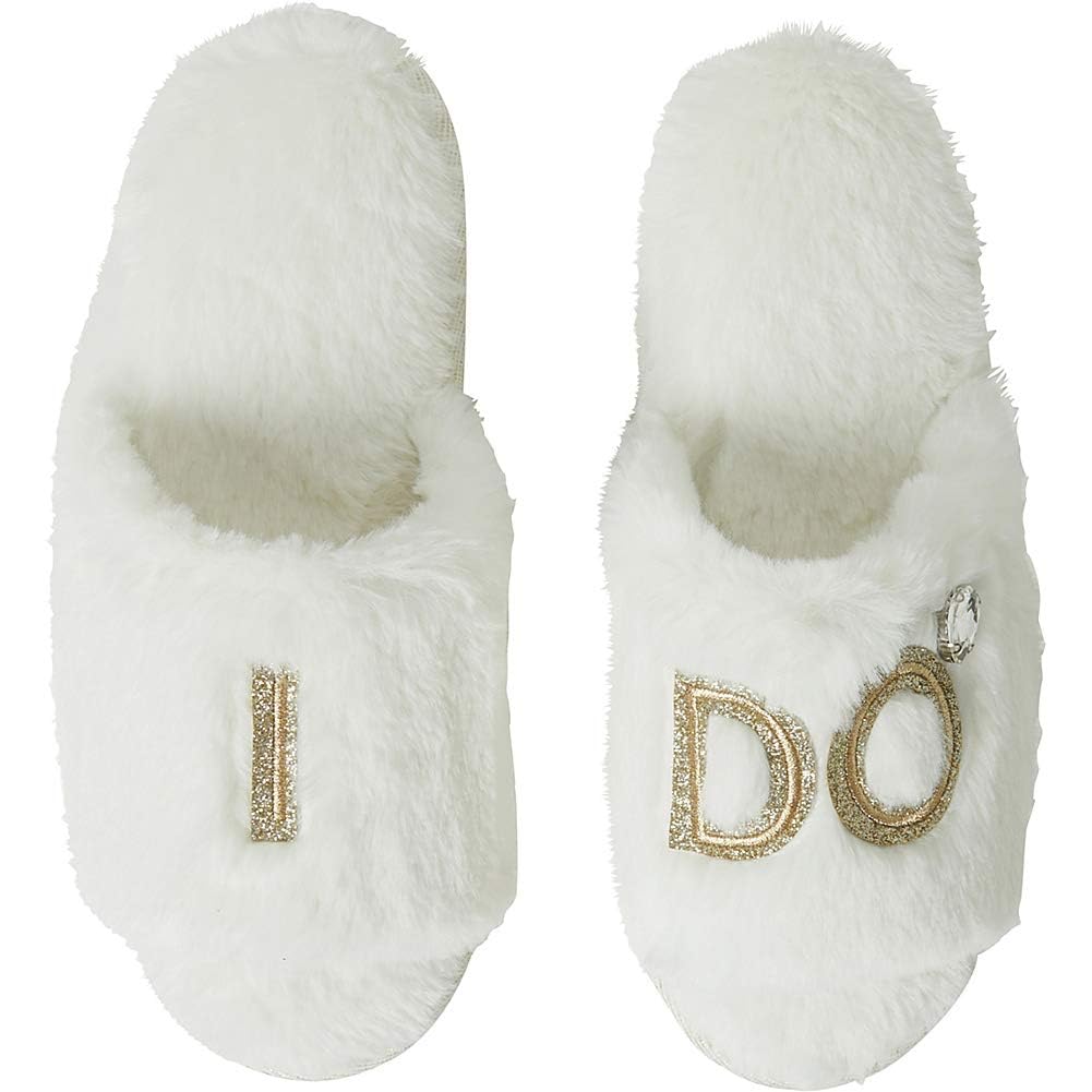 Dearfoams Women's Bride and Bridesmaid Gifts I Do Crew Slippers for Wedding and Bachelorette Party, Medium