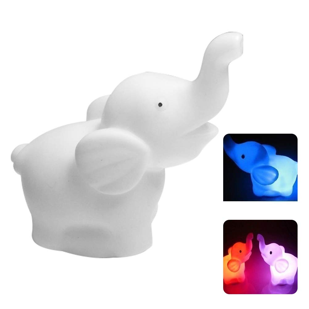 Tuelaly Cute Night Light, 1PC Lovely Elephant 7 Changing Colors On/Off Switch LED Night Light Children Gift