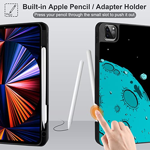 TWOLSKOO Case for iPad Pro 11-inch 4th Generation 2022, [Built-in Pencil Holder] Trifold Stand & Auto Wake/Sleep, Shockproof Cover Soft Back Shell, Also Fit iPad Pro 11" 3rd/2nd/1st Gen, Ink