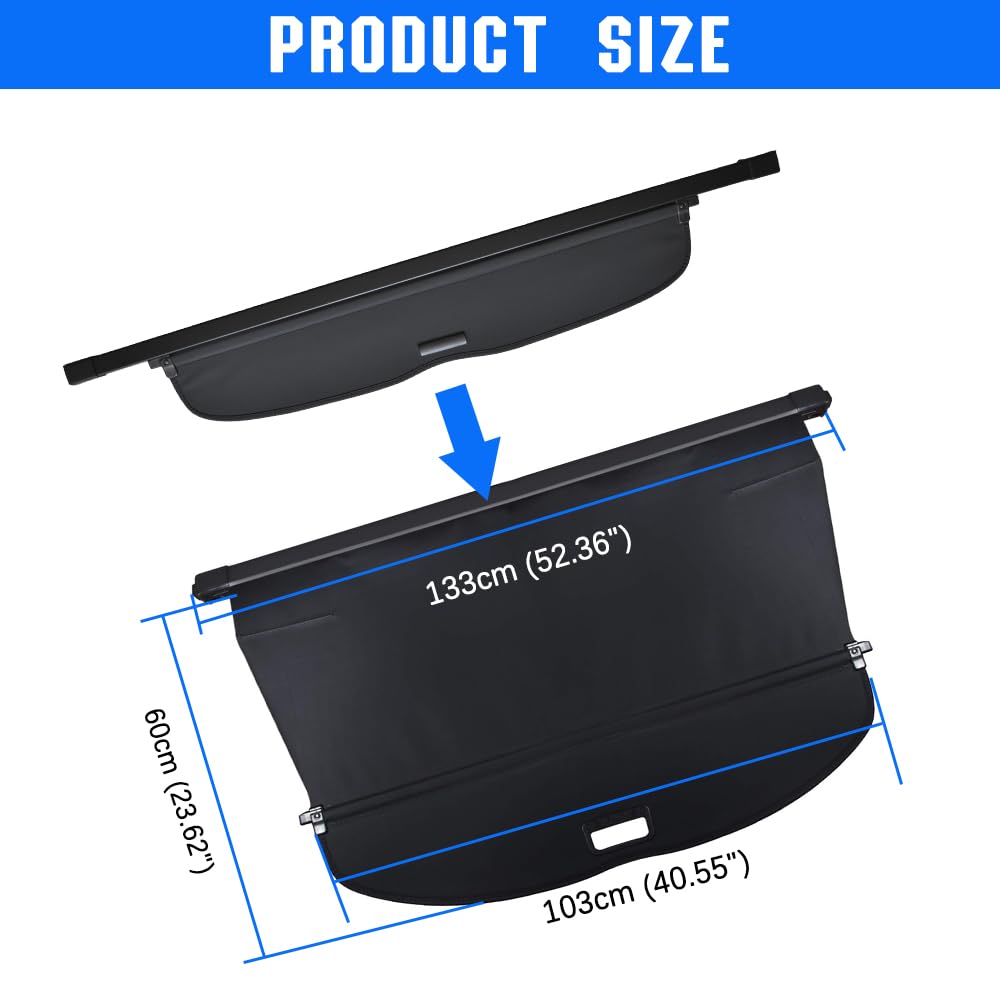 Cargo Cover Compatible with 2023 2024 Honda CRV Accessories (Include Hybrid) Waterproof Retractable Rear Trunk Security Cover Shielding Shade