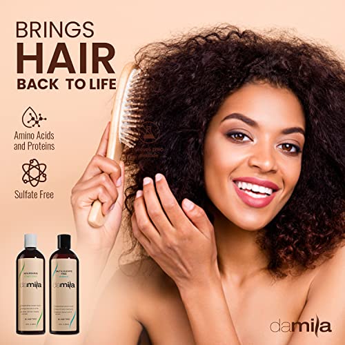 Damila Salt & Sulfate Free Shampoo & Conditioner for Keratin and Color Treated Hair - Professional Keratin Value Pack for Damaged, Frizzy, Curly, Dry & Thin Hair - Shampoo Sin Sal (4.0 Fl Oz)