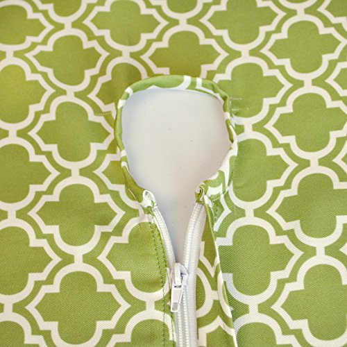 DII Green Lattice Outdoor Tabletop, Collection Stain Resistant & Waterproof, 60" Round w/Zipper, Green