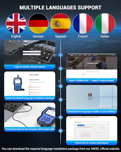 ANCEL BM700 Fit for BMW OBD2 Scanner - Full System Diagnostic Scan Tool with All Reset Services, Battery Registration Tool for BMW Mini Cooper Code Reader, Enhanced CBS Reset/Correct, EGS, CAS Reset