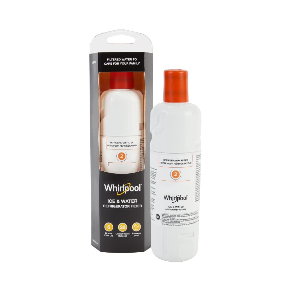 Whirlpool WHR2RXD1 Ice, Orange Refrigerator Water Filter 2-WHR2RXD1, Single-Pack