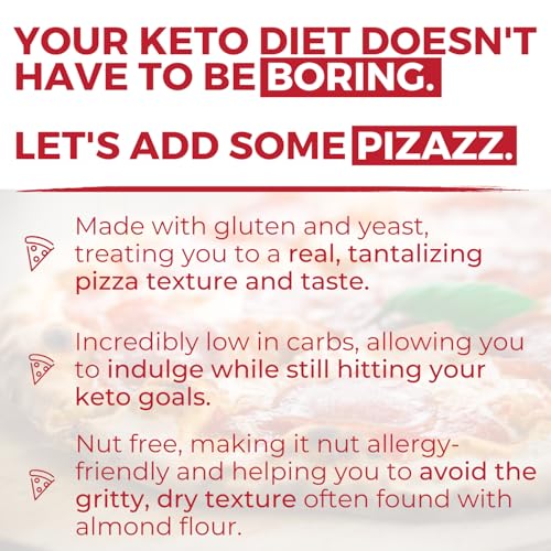 Keto Pizza Crust - Low Carb and Keto Friendly - Only 2g Net Carbs - Incredible Taste and Texture - Zero Sugar - Just Add Water and Oil - Keto Has Never Been So Easy - Keto Food - No Almond Flour - Non-GMO Sourced (7.6oz Mix) (1-Pack)
