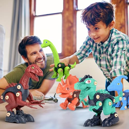 Jasonwell Kids Building Dinosaur Toys - Boys STEM Take Apart Construction Set Educational Dino Kit Play Set Easter Party Favors Christmas Birthday Gifts for Toddler Girls Age 3 4 5 6 7 8 + Year Old