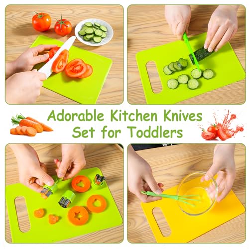 Kids Knife Set for Real Cooking: 40 Pcs Montessori Kitchen Tools for Toddlers, Gifts Toy for 2 3 4 5 6 7 8 9 10 Year Old Boys Girls Birthday Christmas