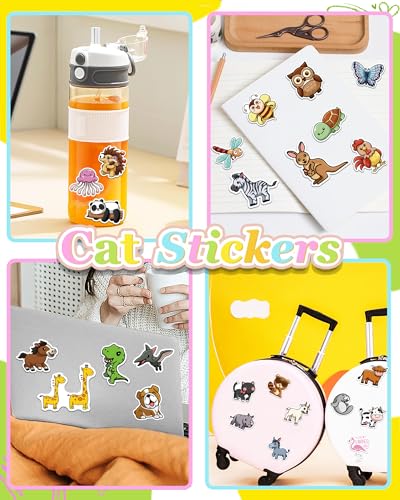 100 PCS Animal Stickers for Kids, Waterproof Kawaii Stickers Water Bottle Laptop Phone Case Scrapbooking, Animal Birthday Party Kawaii Gift Thing Stuff Item Boy Girl