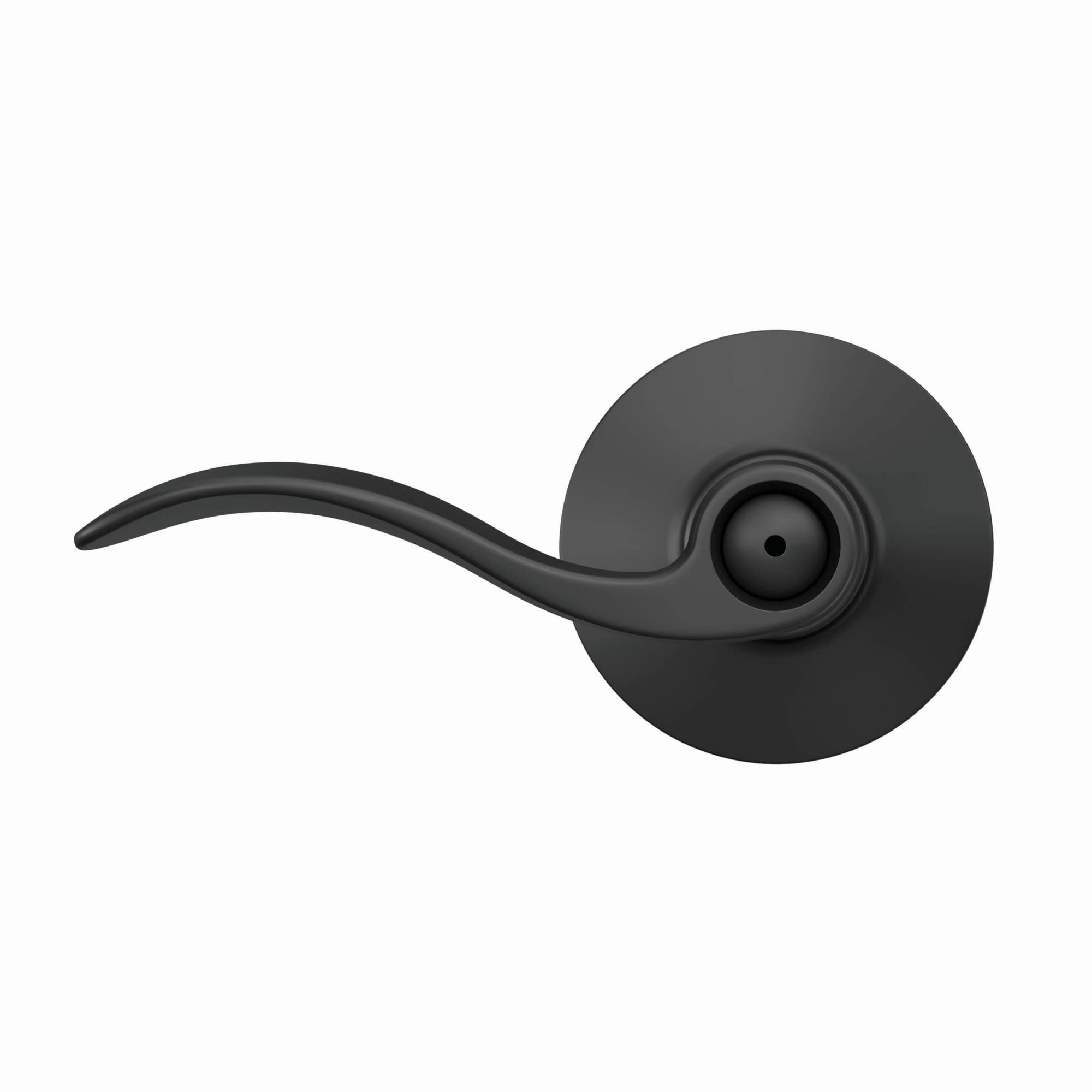 Schlage F40 ACC 622 Accent Door Lever, Bed & Bath Privacy Lock, Matte Black