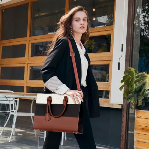 LOVEVOOK Laptop Tote Bag for Women, Work Totes Business Office Computer Briefcase with Clutch Purse