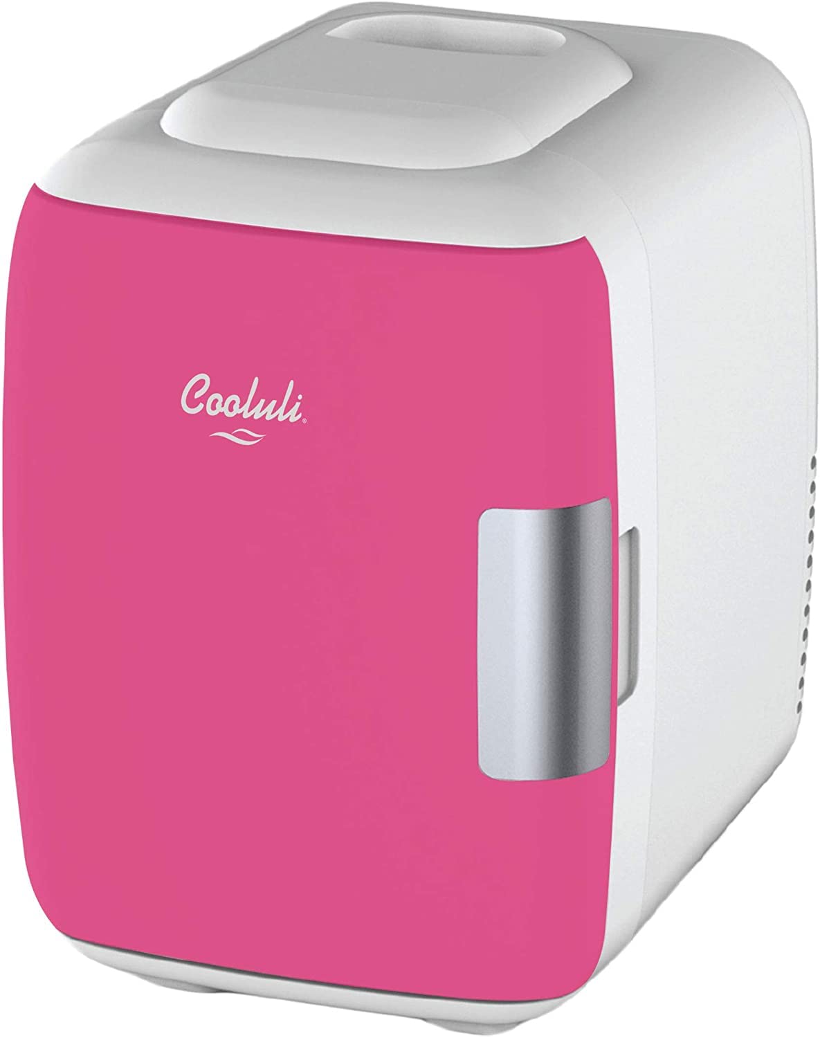 Cooluli Skincare Mini Fridge for Bedroom - Car, Office Desk & Dorm Room - Portable 4L/6 Can Electric Plug In Cooler & Warmer for Food, Drinks, Beauty & Makeup, 12v AC/DC & Exclusive USB, Fuchsia