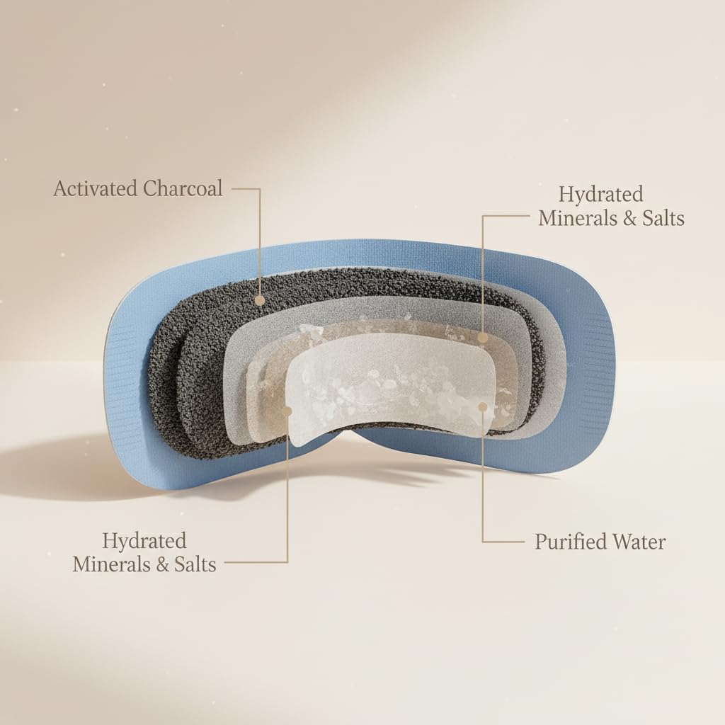 Arcadia Health Self-Heating Mask – 30 Single-Use Warm Compresses for Dryness, Puffiness & Migraine Relief – Soothing Steam Mask for Relaxation, Sleep Support & Under-Eye Care