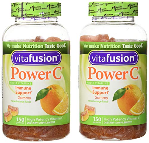 Vitafusion Power C Adult Vitamins Gummy, Immune Support, Natural Orange 150 ea (Pack of 2)