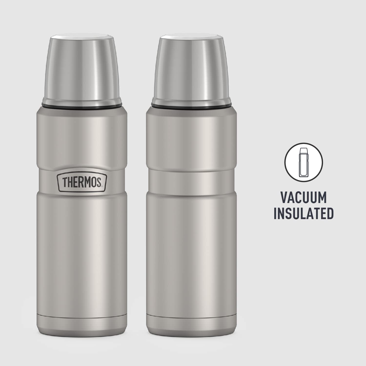 THERMOS Stainless King Vacuum-Insulated Compact Bottle, 16 Ounce, Matte Steel